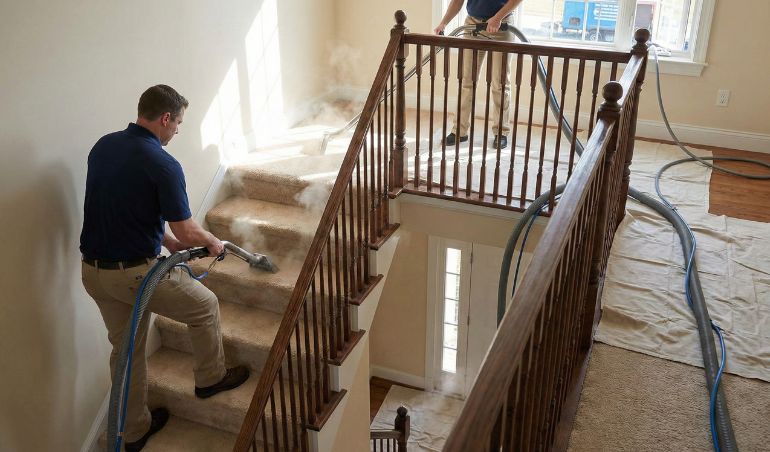 Stairs and Landing Carpet Cleaning